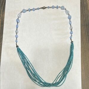 Blue tones, beaded necklace